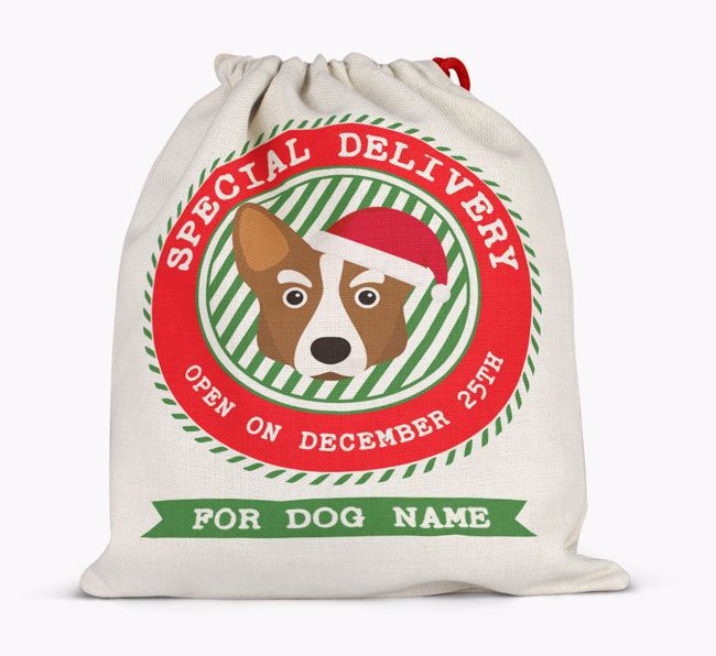 Special Delivery: Personalized {breedFullName} Santa Sack